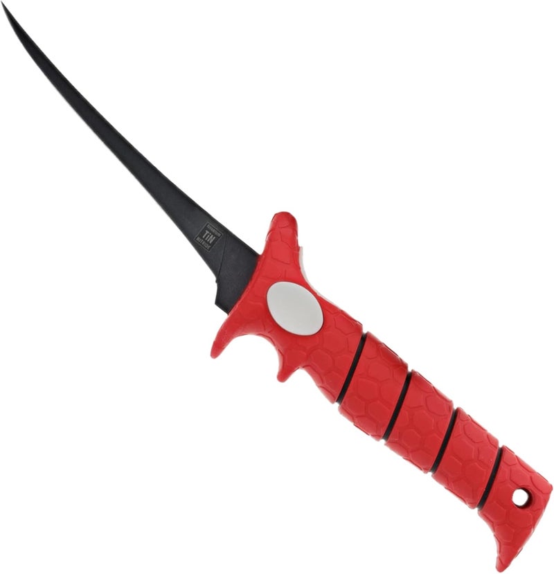 Bubba 6 Inch Ultra Flex Tapered Fillet Knife with Non-Slip Grip Handle, 8Cr13MoV Stainless Steel Blade, Lanyard Hole and Synthetic Sheath for Fishing - Image 1